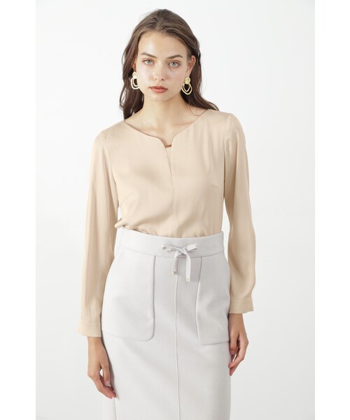 「PINKY&DIANNE」 長袖ブラウス 38 ベージュ レディース_画像3