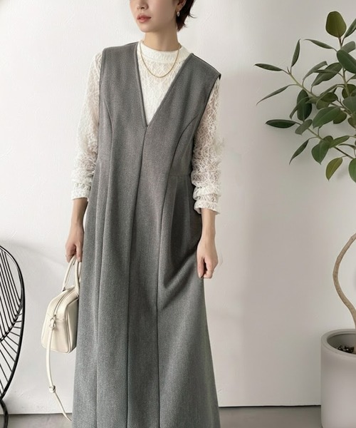Classical Evon」 ノースリーブワンピース X-LARGE チャコール