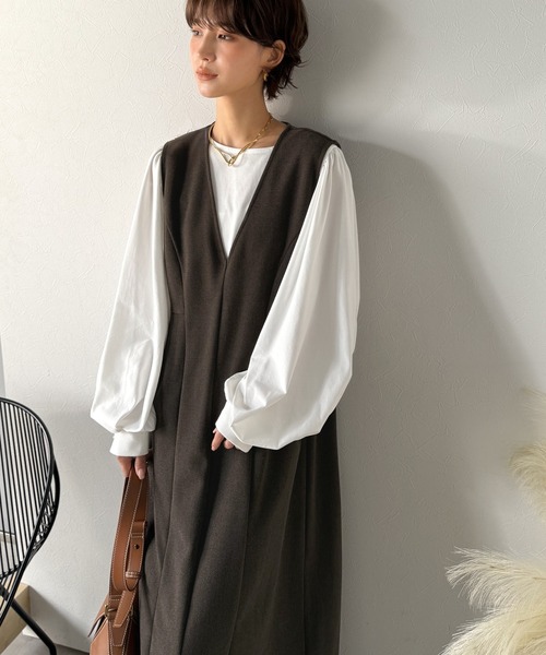 Classical Evon」 ノースリーブワンピース X-LARGE チャコール