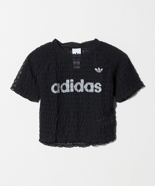 trendy&rare 黒半袖Tシャレディース　L 新品 adidas Originals 「adidas Originals」スモックド カリ Tシャツ