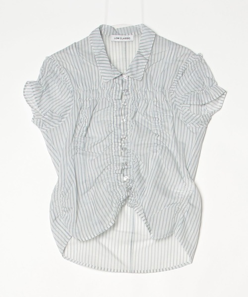 LOW CLASSIC（ロウクラシック） ブラウス シャツ 半袖 wrinkle half 