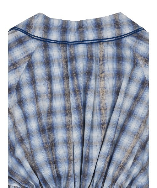 Ameri（アメリ） ブラウス シャツ UNEVEN CHECK RIBBON SHIRT