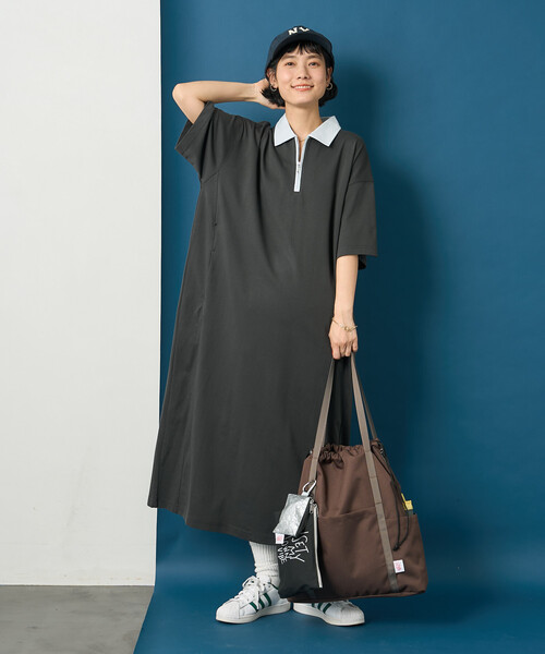 服/ファッション ワンピース 田中亜希子さんコラボ ]袖ボリュームニットフレアワンピース [E3103