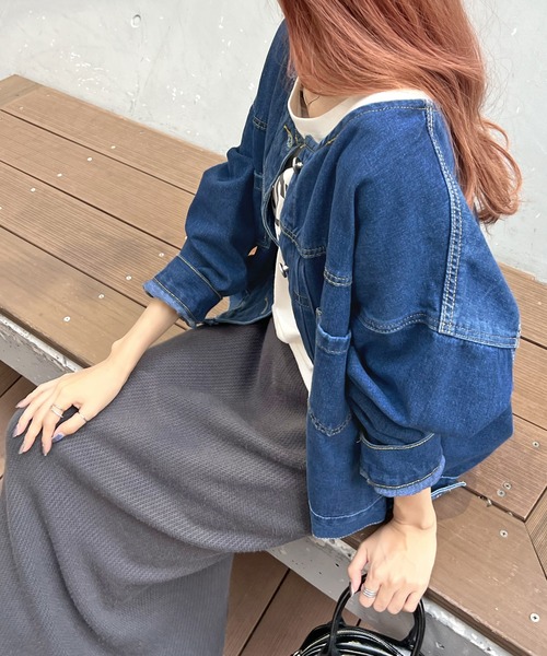 「Futier land」 デニムジャケット FREE ライトブルー レディース_画像2