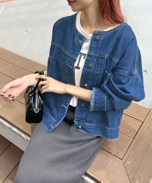 「Futier land」 デニムジャケット FREE ライトブルー レディース_画像6