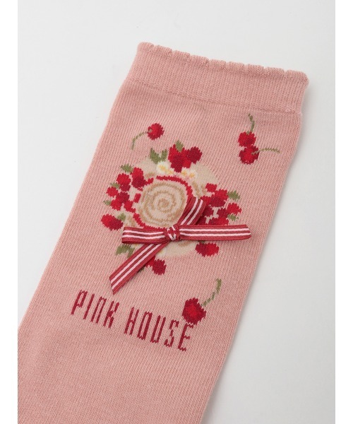 PINK HOUSE（ピンクハウス） 靴下 さくらんぼの日曜日モチーフソックス