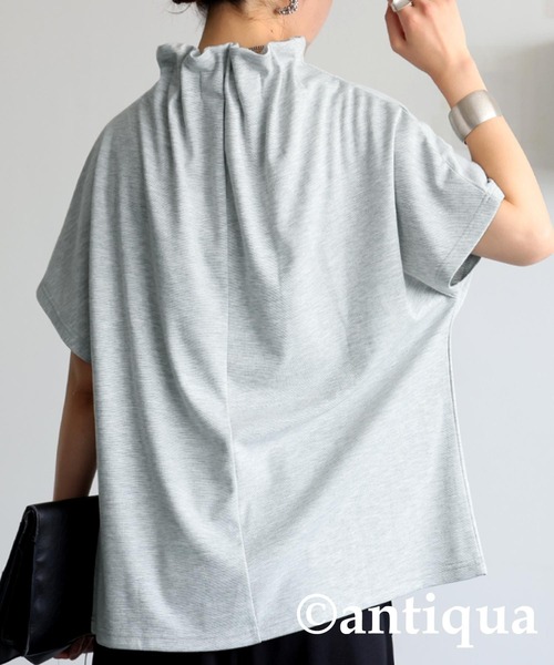 「antiqua」 半袖カットソー ONESIZE ブラック レディース_画像9