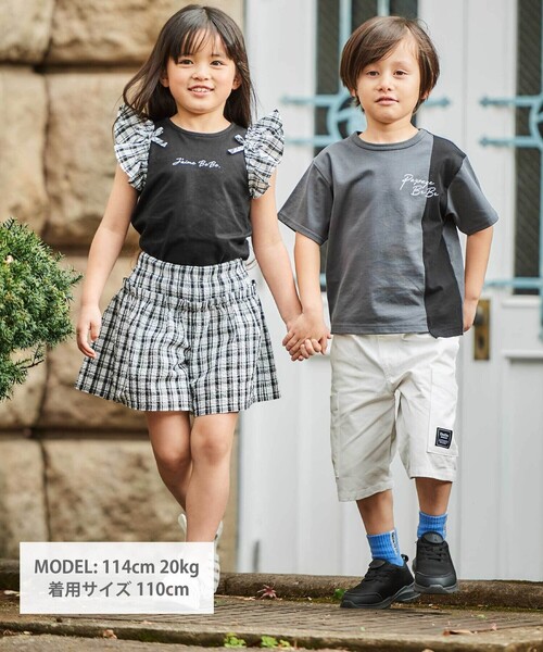 BeBe（ベベ） パンツ 「お揃い」マドラスチェックサッカーフリル