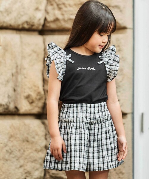 BeBe（ベベ） パンツ 「お揃い」マドラスチェックサッカーフリル