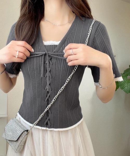 mily bilet サマーニット ニット セーター 1枚で主役級！レイヤード風