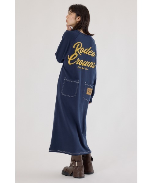 「RODEO CROWNS WIDE BOWL」 長袖ワンピース FREE ネイビー レディース_画像7
