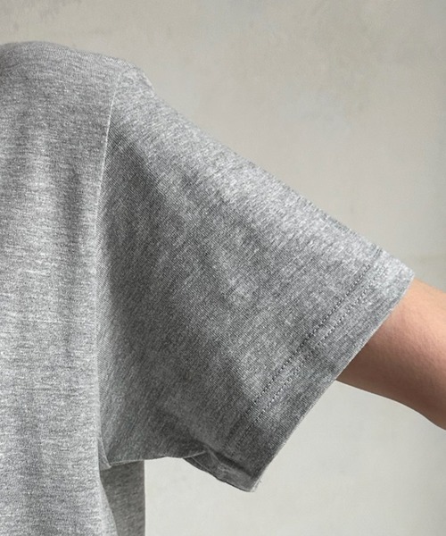 「DouDou」 半袖Tシャツ FREE チャコールグレー レディース_画像6