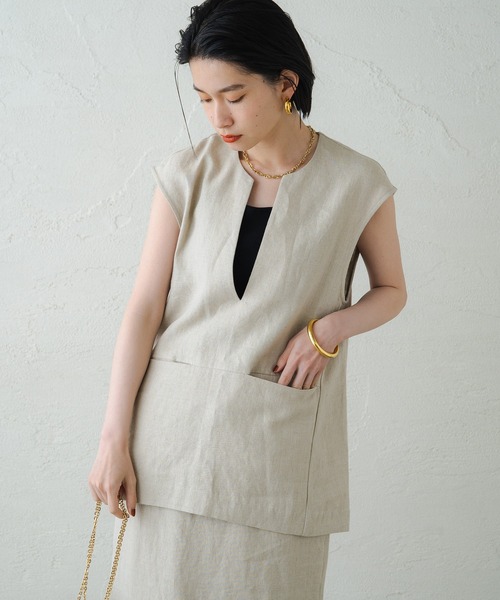 「LOUNGEDRESS」 ベスト FREE ベージュ レディース_画像3