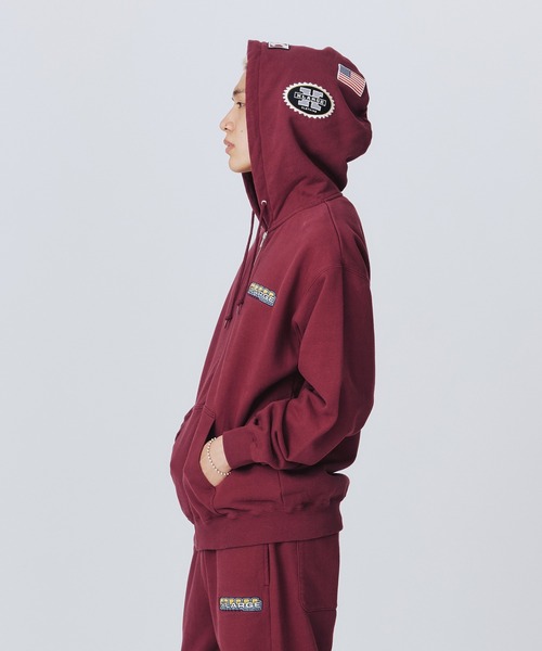 「XLARGE」 ジップアップパーカー M バーガンディー メンズ_画像9