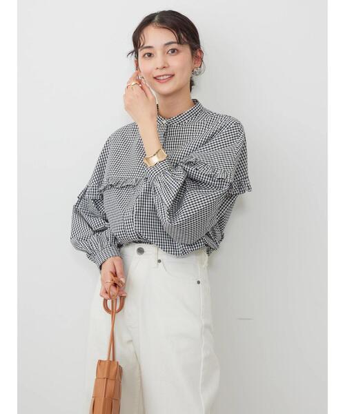 「AMERICAN HOLIC」 長袖ブラウス L ブルー レディース_画像5