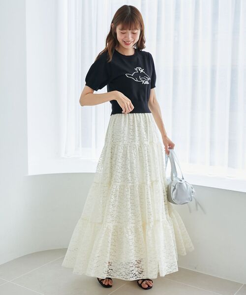 「MAJESTIC LEGON」 フレアスカート SMALL ブラック レディース_画像3