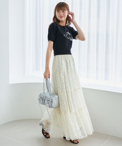 「MAJESTIC LEGON」 フレアスカート SMALL ブラック レディース_画像5