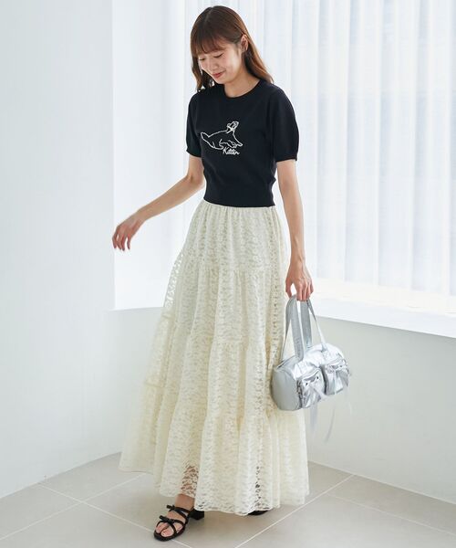 「MAJESTIC LEGON」 フレアスカート SMALL ブラック レディース_画像6
