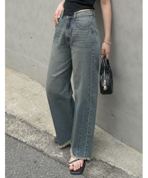 「Re:EDIT」 デニムパンツ LARGE ブルー レディース_画像7