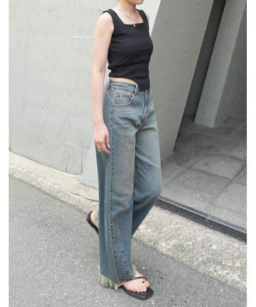 「Re:EDIT」 デニムパンツ LARGE ブルー レディース_画像8