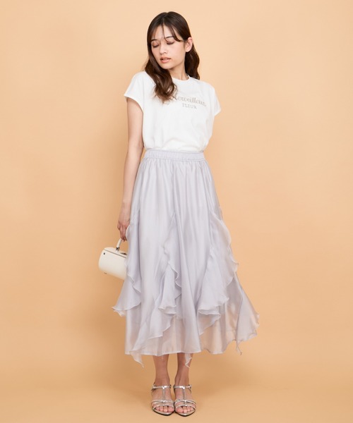 「QUEENS COURT」 フレアスカート M ネイビー レディース_画像5