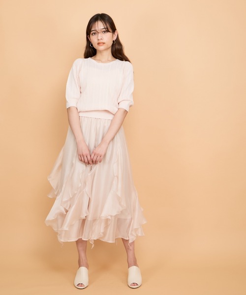 「QUEENS COURT」 フレアスカート M ネイビー レディース_画像8