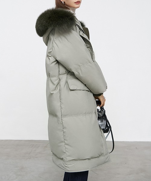 ダウンコート ダウンジャケット 「Fano Studios」Fox fur hooded long 