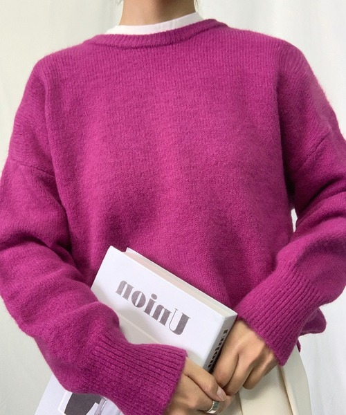 me+em select ニット セーター 「 新色追加／24色展開 」クルー  