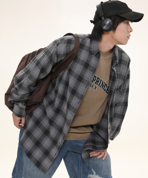MASONPRINCE シャツ ブラウス メンズ オーバーサイズヴィンテージ加工
