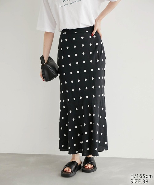 SOLDOUT！ ロペピクニック ドット柄スカート ROPE' PICNIC スカート ドット/花柄麻混マーメイドスカート : ZOZOTOWN
