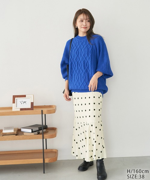 ROPE' PICNIC スカート ドット/花柄麻混マーメイドスカート : ZOZOTOWN