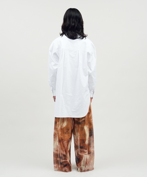 シャツ オーバーサイズ バンドカラー L/S メンズ レディース
