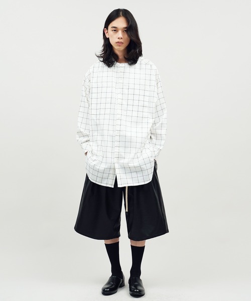 シャツ オーバーサイズ バンドカラー L/S メンズ レディース