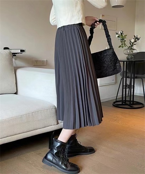 FREE STYLISTS スカート ウエストゴムプリーツスカート : ZOZOTOWN