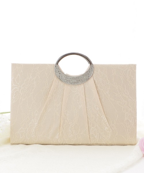 【値下げ】クラッチバッグ　パーティバッグ Lace Ladies クラッチバッグ パーティーバッグ メタルハンドル