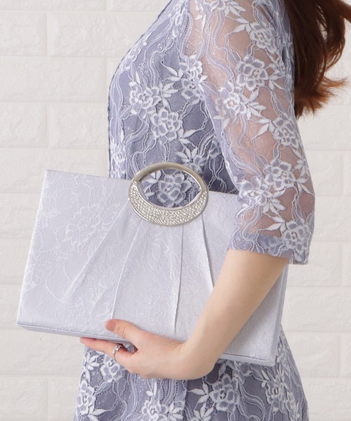 Lace Ladies クラッチバッグ パーティーバッグ メタルハンドル