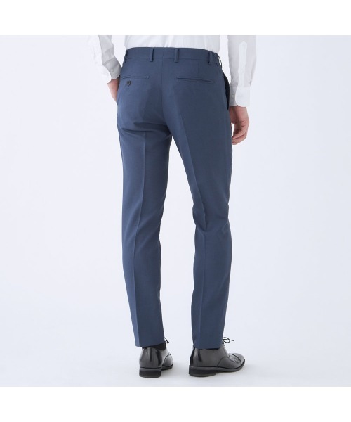 SUIT SELECT スリーピーススーツ 光沢ネイビー デニムスーツ風 L