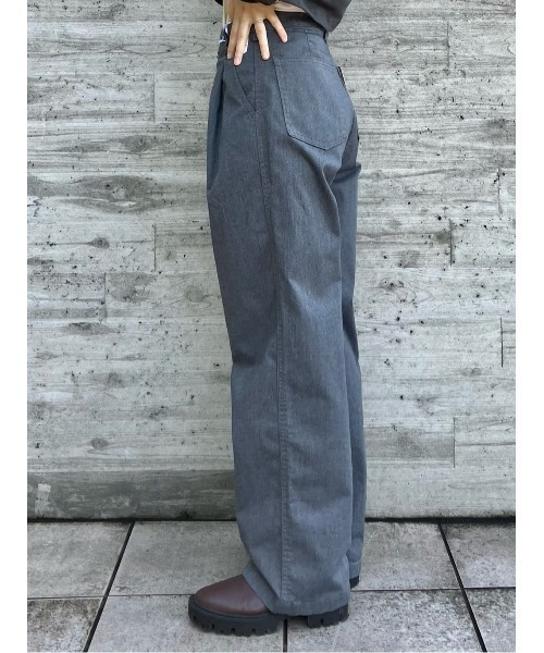 【GUCCI】レディース☆ワイドレッグ 9分丈 トラウザーズ パンツ HEILIS スラックス パンツ 「original」3タックツイルワイド