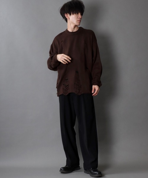 SITRY（シトリー） セーター ニット damage knit crew neck sweater