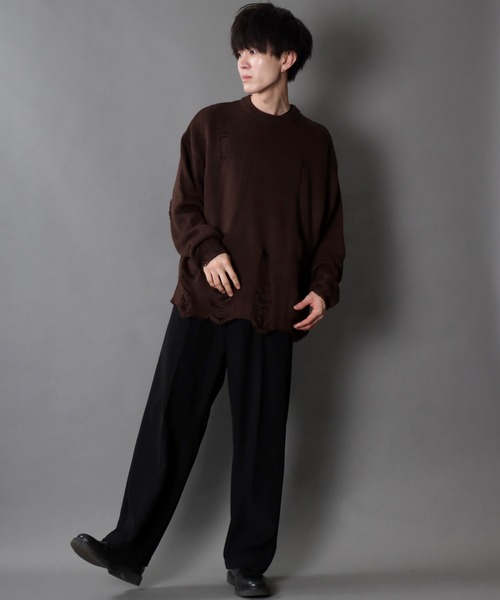 SITRY（シトリー） セーター ニット damage knit crew neck sweater