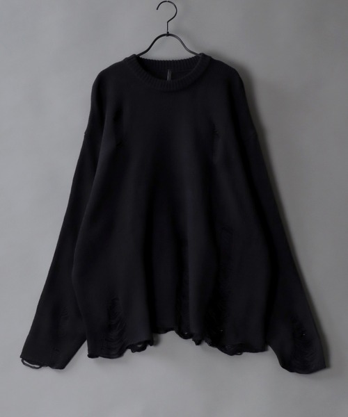 SITRY（シトリー） セーター ニット damage knit crew neck sweater