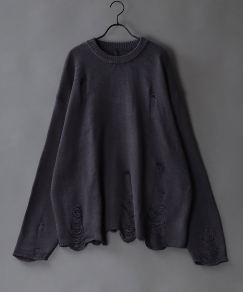 SITRY（シトリー） セーター ニット damage knit crew neck sweater