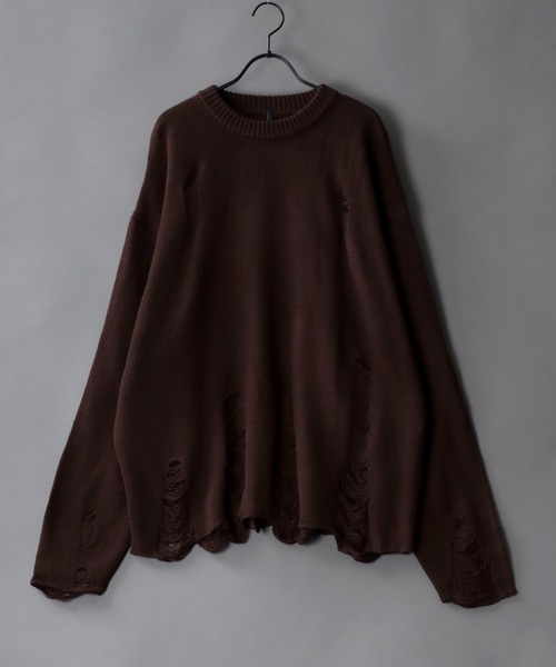 SITRY（シトリー） セーター ニット damage knit crew neck sweater