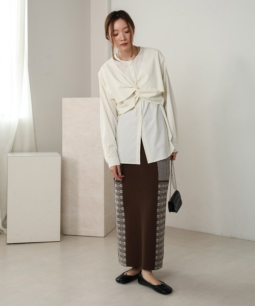 BAB（バブ） スカート 「nao×Bab」パターンミックスニットスカート