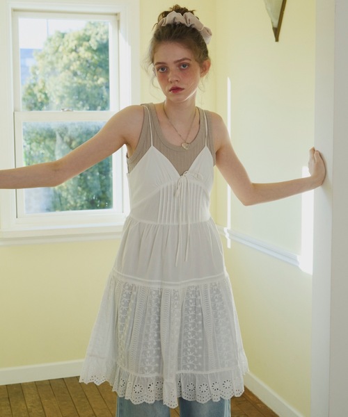 ワンピース 「 新色追加 」lace cami onepiece/レースキャミワンピース