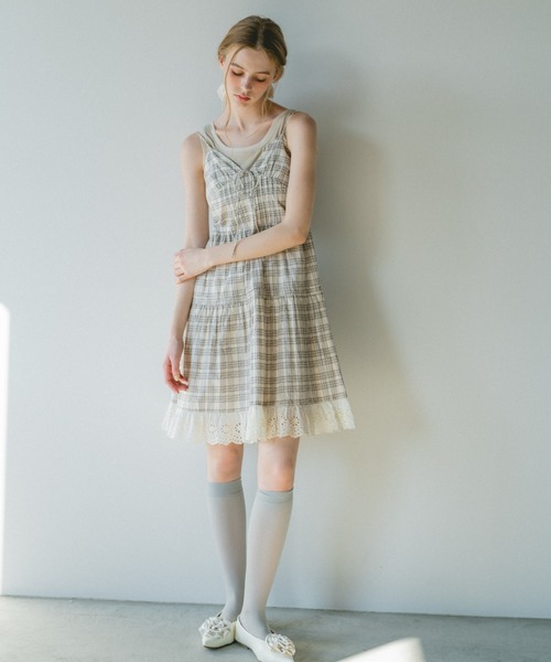 ワンピース 「 新色追加 」lace cami onepiece/レースキャミワンピース
