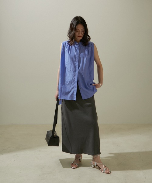 Pギャザー ノースリーブ ブラウス UNITEDARROWS 38 ジレ　ベスト UNITED ARROWS（ユナイテッドアローズ）の「P ギャザー