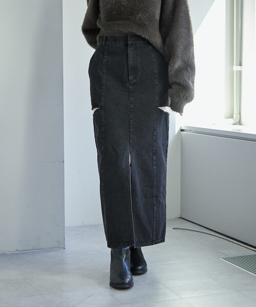 mystic（ミスティック） デニムスカート カットアウトスカート