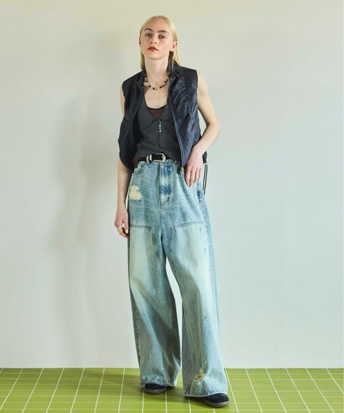 ワイドパンツ ジーンズ デニム デニムパンツ Baggy Denim Pants/デニムバギーパンツ レディースの画像