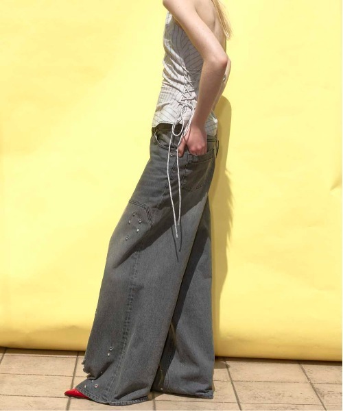ワイドパンツ ジーンズ デニム デニムパンツ Baggy Denim Pants/デニムバギーパンツ レディースの画像